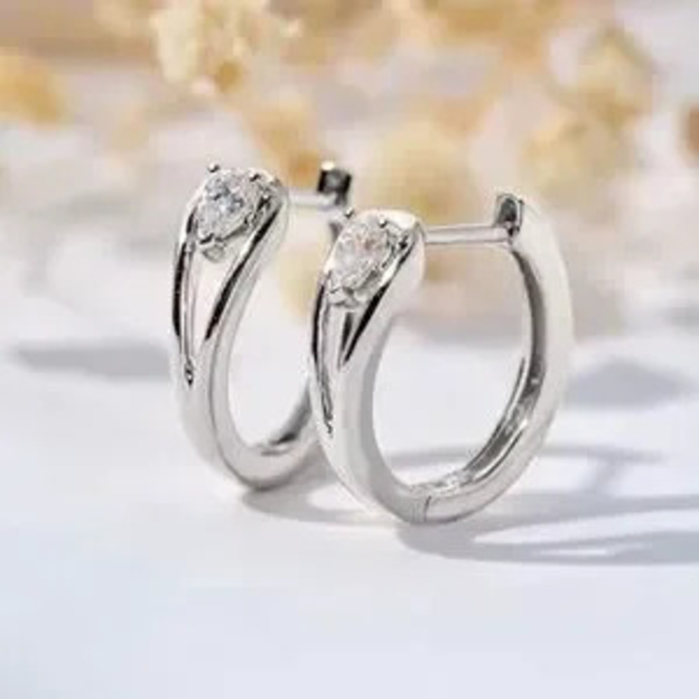 New Diamonds White Gold?Plated Hoop Earrings